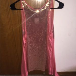 NWT Charlotte Russe Coral & Gold Tank Top